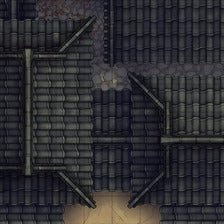 Modular Japanese Alleys & Streets Tileset Battlemap - rooftop battle map - Digital, Foundry VTT, Print
