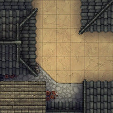 Modular Japanese Alleys & Streets Tileset Battlemap - asian-themed battle map - Digital, Foundry VTT, Print