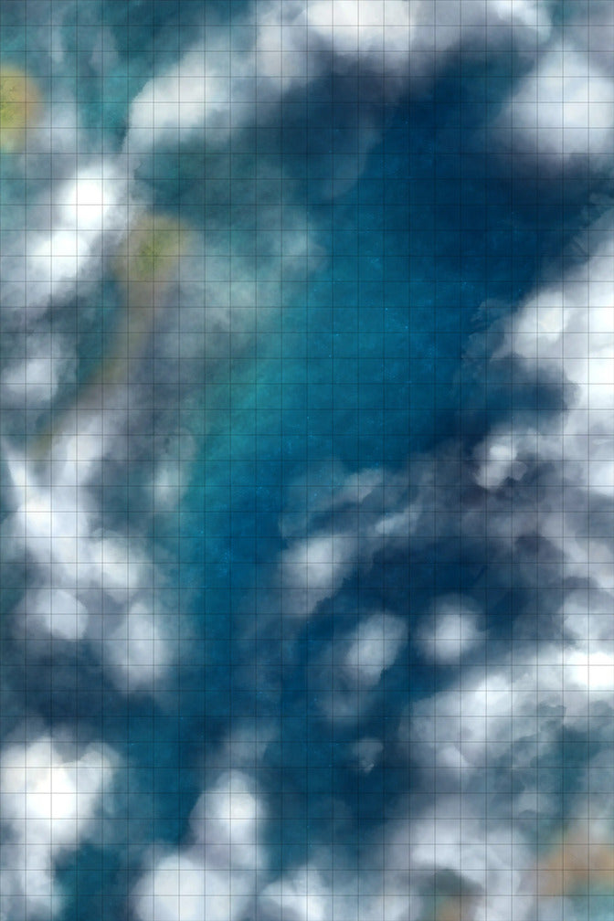 Chinese Junk Ship Battlemap - blue white abstract grid - Digital, Foundry VTT, Print
