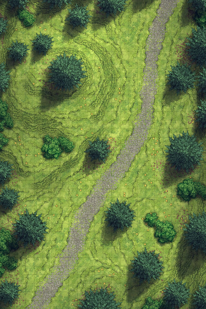 Grassy Road Battlemap - Grassy Road 24x36 Summer