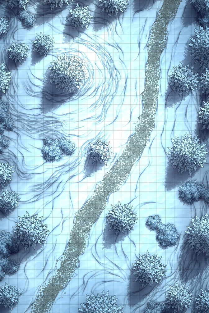 Grassy Road Battlemap - Grassy Road 24x36 Winter