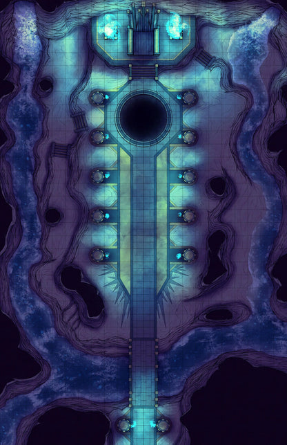 Hades’ Throne Room & Other Thrones Battlemap - symmetrical temple - Digital, Foundry VTT, Print