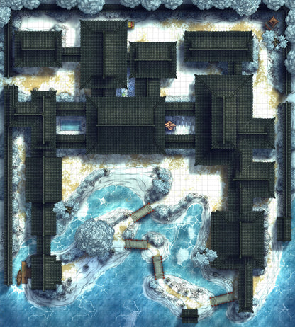 Japanese Mansion — Shinden Zukuri Battlemap - Japanese Mansion Shinden Zukuri 54x60 Winter 02