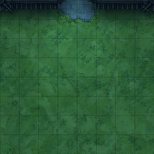 Modular Garden Tileset & Assets Battlemap - Japanese Walled Garden 1x1 8x8 Exterior I 03 Grassy Exit Night