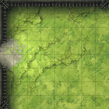 Modular Garden Tileset & Assets Battlemap - Japanese Walled Garden 1x1 8x8 Exterior L 03 Inner Corner Exit
