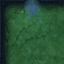 Modular Garden Tileset & Assets Battlemap - Japanese Walled Garden 1x1 8x8 Exterior L 04 Inner Corner Exit Mirrored Night