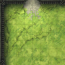 Modular Garden Tileset & Assets Battlemap - Japanese Walled Garden 1x1 8x8 Exterior L 04 Inner Corner Exit Mirrored