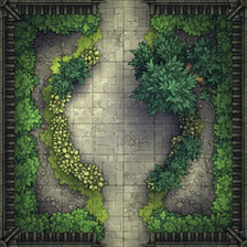 Modular Garden Tileset & Assets Battlemap - Japanese Walled Garden 1x1 8x8 I 05 Garden