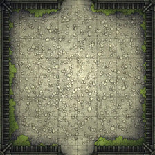Modular Garden Tileset & Assets Battlemap - Japanese Walled Garden 1x1 8x8 I 06 Gravel