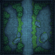 Modular Garden Tileset & Assets Battlemap - Japanese Walled Garden 1x1 8x8 I 07 Garden 2 Night