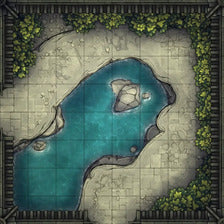 Modular Garden Tileset & Assets Battlemap - Japanese Walled Garden 1x1 8x8 L 02 Garden