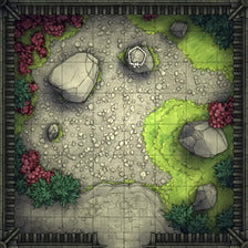 Modular Garden Tileset & Assets Battlemap - Japanese Walled Garden 1x1 8x8 O 02 Zen