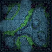 Modular Garden Tileset & Assets Battlemap - Japanese Walled Garden 1x1 8x8 T 03 Zen Night