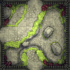 Modular Garden Tileset & Assets Battlemap - Japanese Walled Garden 1x1 8x8 T 03 Zen
