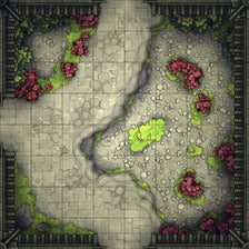 Modular Garden Tileset & Assets Battlemap - Japanese Walled Garden 1x1 8x8 T 04 Zen 2