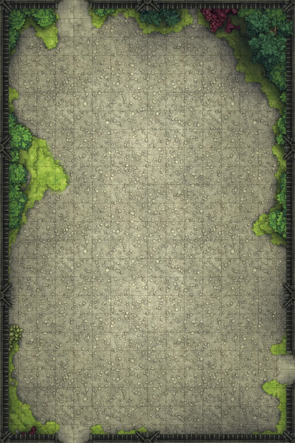 Modular Garden Tileset & Assets Battlemap - Japanese Walled Garden 2x3 16x24 T 02 Zen Empty