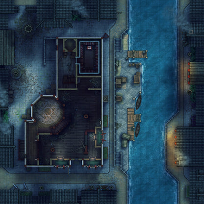 Magic Shop Battlemap - Abandoned Night 01 - DnD Map, Digital, Foundry VTT, Print