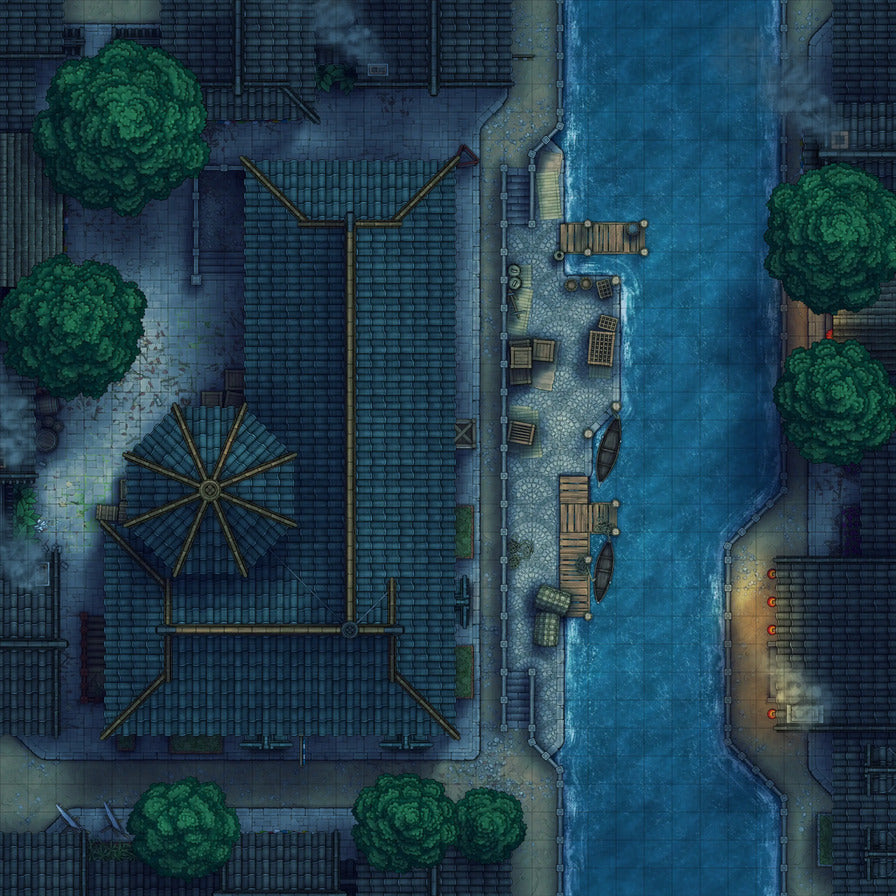 Magic Shop Battlemap - Abandoned Night 02 - DnD Map, Digital, Foundry VTT, Print