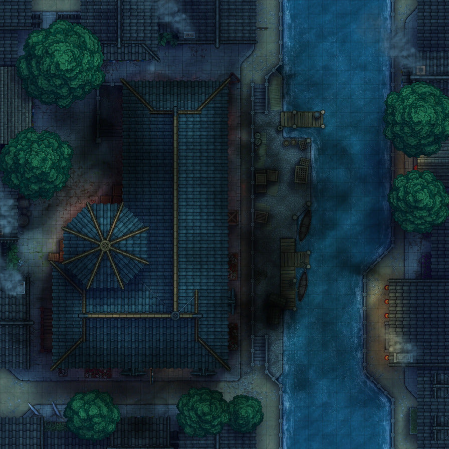 Magic Shop Battlemap - Evil Magic Night 02 - DnD Map, Digital, Foundry VTT, Print