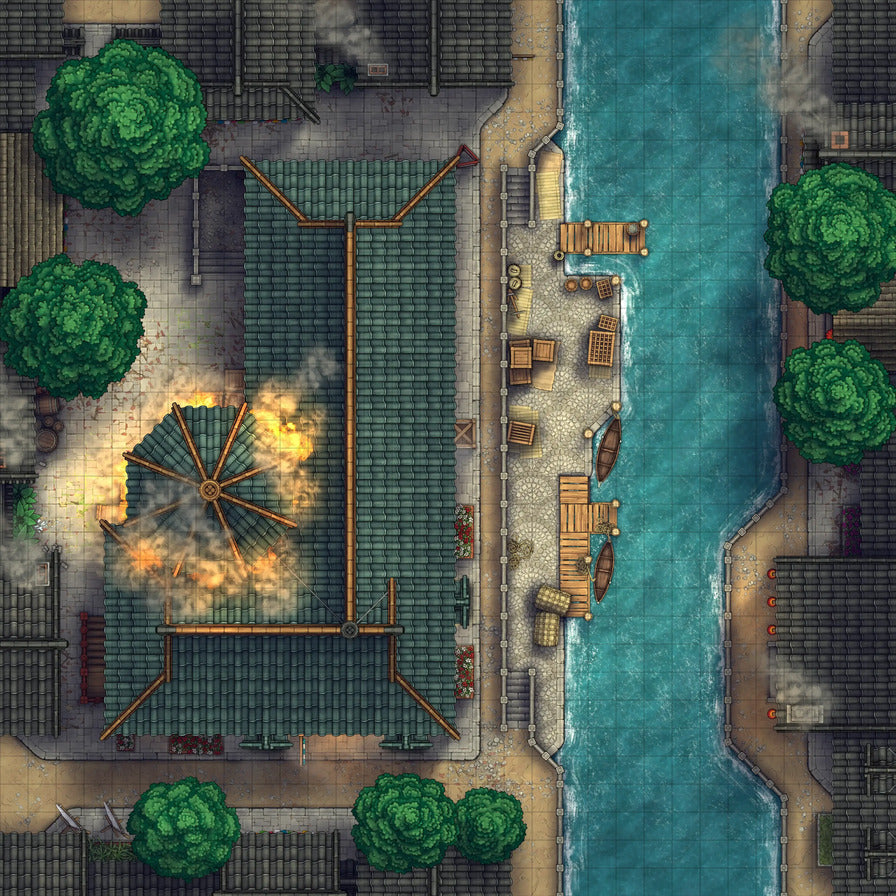 Magic Shop Battlemap - Explosion 02 - DnD Map, Digital, Foundry VTT, Print