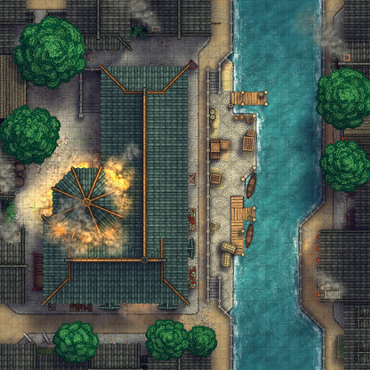Magic Shop Battlemap - Explosion 02 - DnD Map, Digital, Foundry VTT, Print