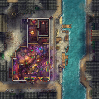 Magic Shop Battlemap - Fungal Growth 01 - DnD Map, Digital, Foundry VTT, Print