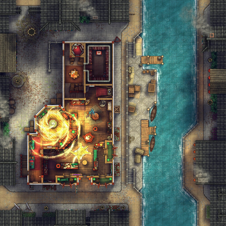 Magic Shop Battlemap - Magical Ritual 01 - DnD Map, Digital, Foundry VTT, Print
