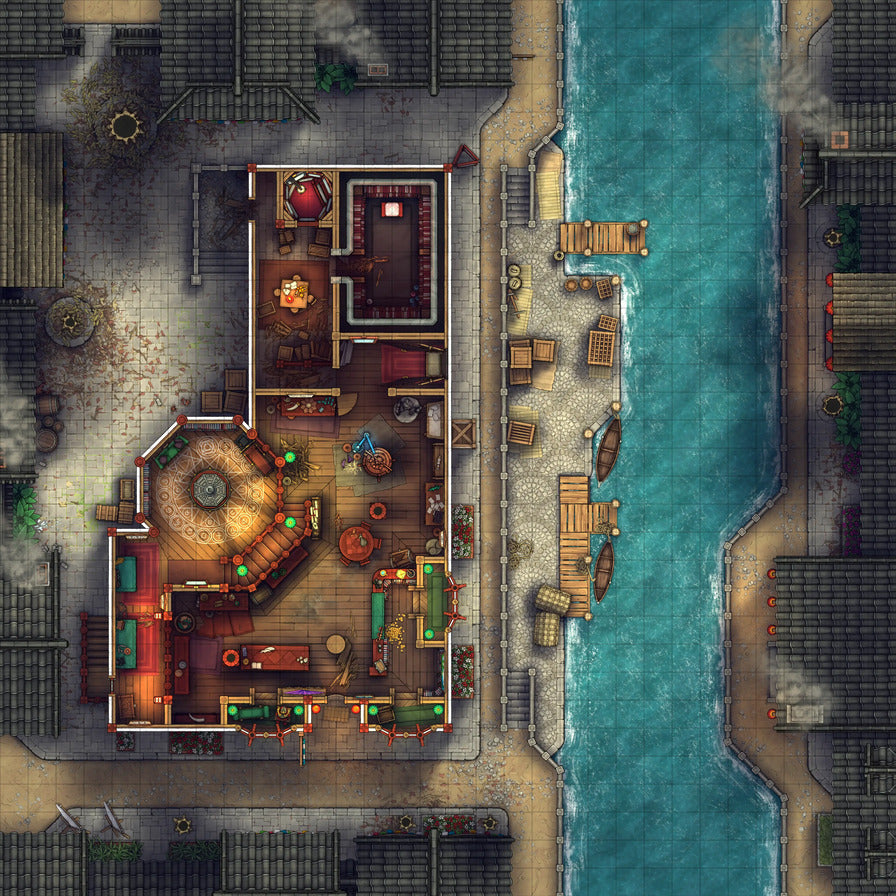 Magic Shop Battlemap - Robbery 01 - DnD Map, Digital, Foundry VTT, Print