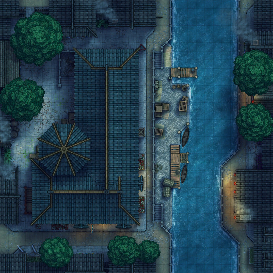 Magic Shop Battlemap - Robbery Night 02 - DnD Map, Digital, Foundry VTT, Print