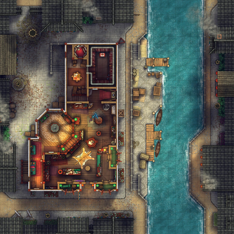 Magic Shop Battlemap - Summer 01 - DnD Map, Digital, Foundry VTT, Print