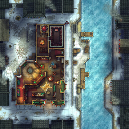 Magic Shop Battlemap - Winter 01 - DnD Map, Digital, Foundry VTT, Print