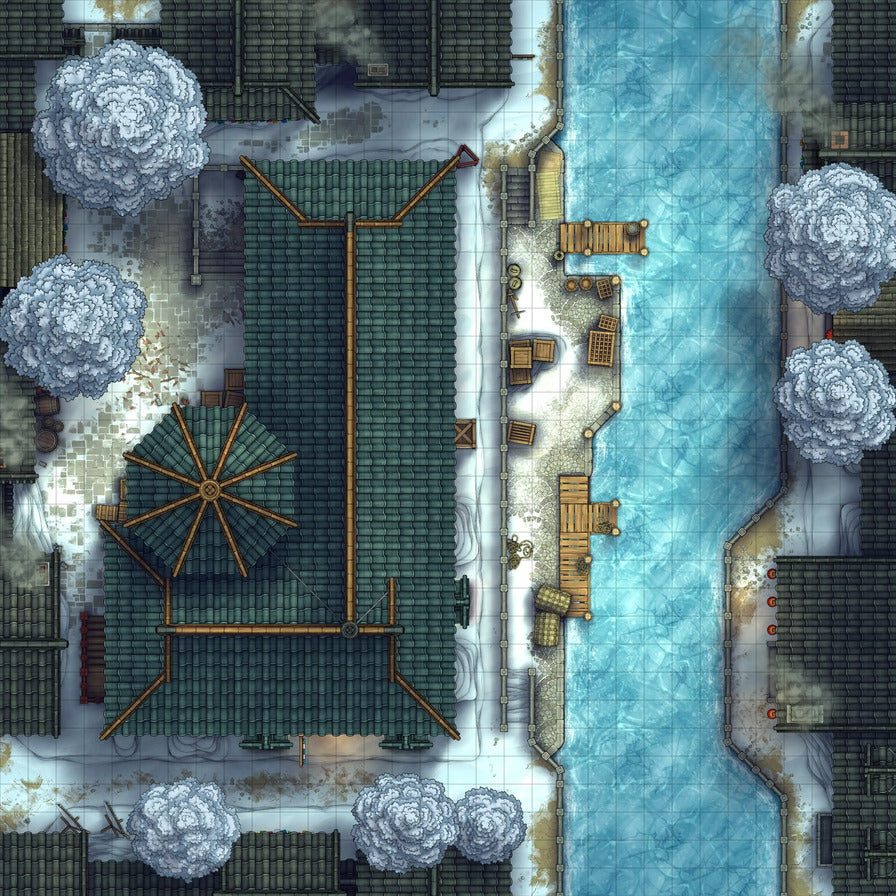 Magic Shop Battlemap - Winter 02 - DnD Map, Digital, Foundry VTT, Print