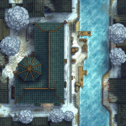 Magic Shop Battlemap - Winter 02 - DnD Map, Digital, Foundry VTT, Print