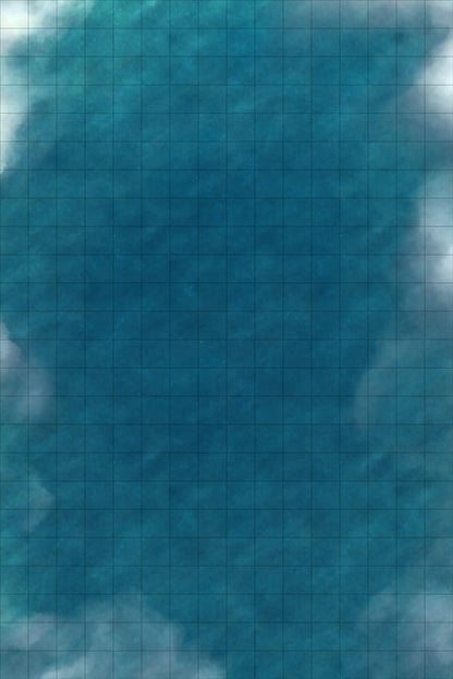 Polynesian Catamaran Canoe Battlemap - blue grid map - Digital, Foundry VTT, Print