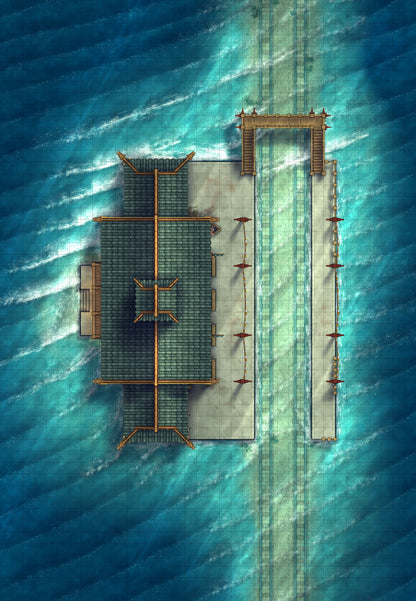Rural Train Station Battlemap - Sea Railway 02 - DnD Map, Digital, Foundry VTT, Print