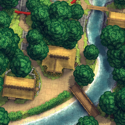 Dungeondraft Overhaul - Core Asset Pack Kit - golden temple red accents tiled - Digital,