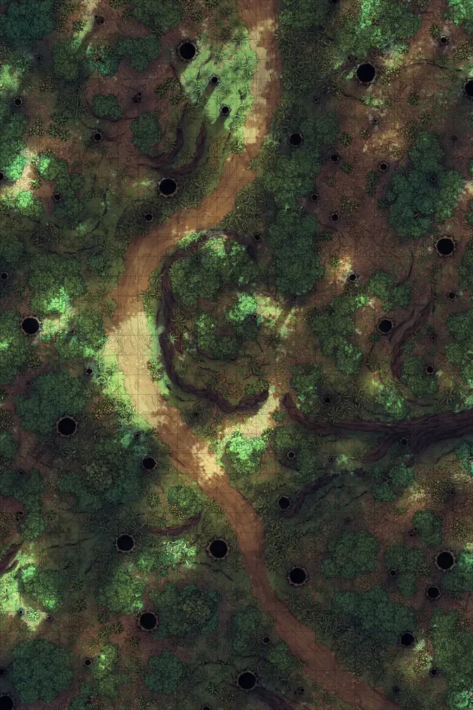 Forest Floor Pack Battlemap - overhead view forest path - Digital, Foundry VTT, Print
