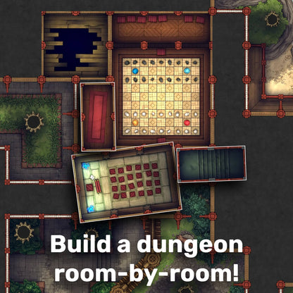 Fox Spirit’s Island Palace - Modular Dungeon Tileset Battlemap - 3d-printed dungeon room model kit - Digital, Foundry