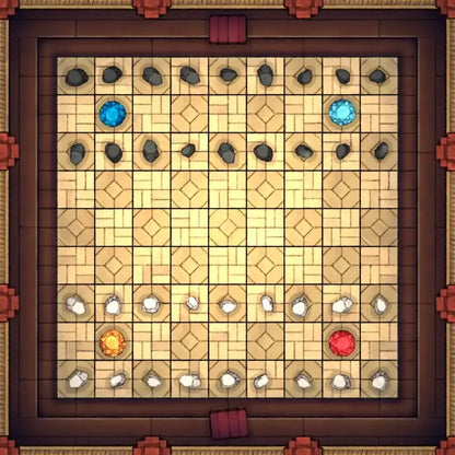 Fox Spirit’s Island Palace - Modular Dungeon Tileset Battlemap - brown wooden framed checkers game - Digital, Foundry