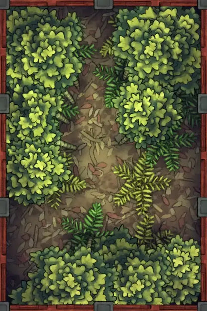 Fox Spirit’s Island Palace - Modular Dungeon Tileset Battlemap - green leafy plant wall art - Digital, Foundry VTT,