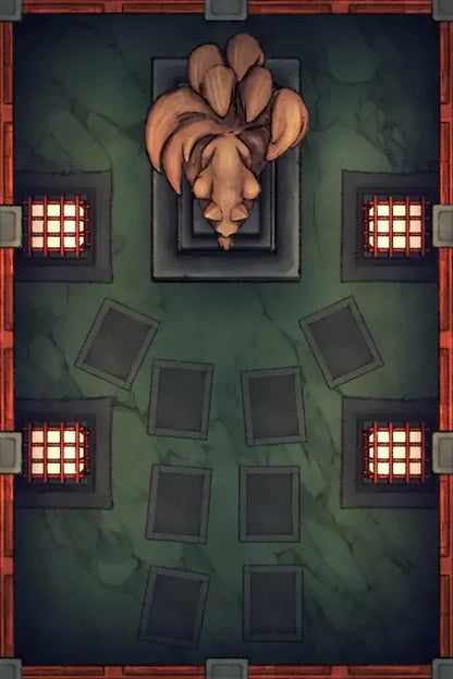 Fox Spirit’s Island Palace - Modular Dungeon Tileset Battlemap - green lion head wall art - Digital, Foundry VTT, Print