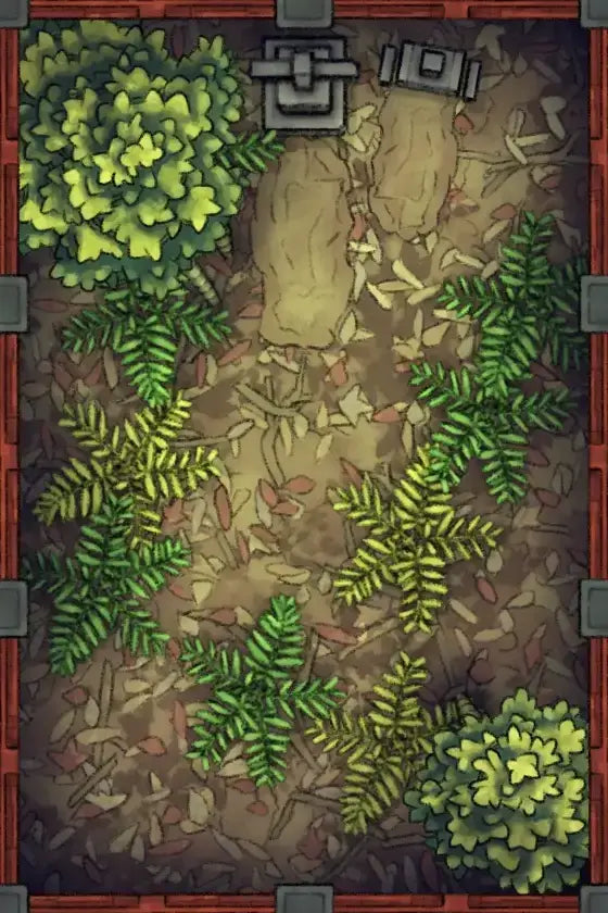 Fox Spirit’s Island Palace - Modular Dungeon Tileset Battlemap - green ferns decorative wall art - Digital, Foundry
