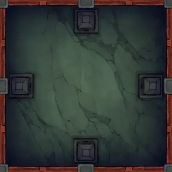 Fox Spirit’s Island Palace - Modular Dungeon Tileset Battlemap - green marble floor tile red - Digital, Foundry VTT,