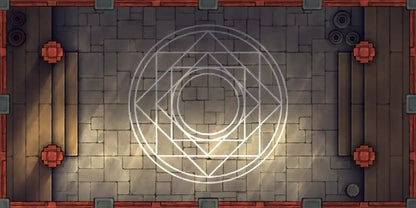 Fox Spirit’s Island Palace - Modular Dungeon Tileset Battlemap - neon circular portal design stone - Digital, Foundry