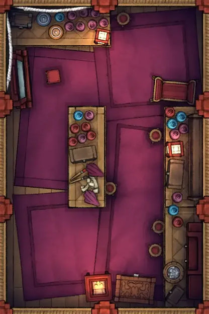 Fox Spirit’s Island Palace - Modular Dungeon Tileset Battlemap - purple gold ornate rug intricate - Digital, Foundry