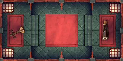 Fox Spirit’s Island Palace - Modular Dungeon Tileset Battlemap - red quilted leather wallet gold - Digital, Foundry