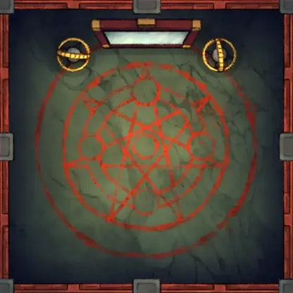 Fox Spirit’s Island Palace - Modular Dungeon Tileset Battlemap - red circular mandala rug intricate - Digital, Foundry