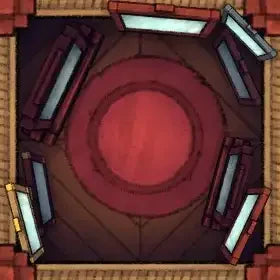 Fox Spirit’s Island Palace - Modular Dungeon Tileset Battlemap - red circular rug wooden frame - Digital, Foundry VTT,