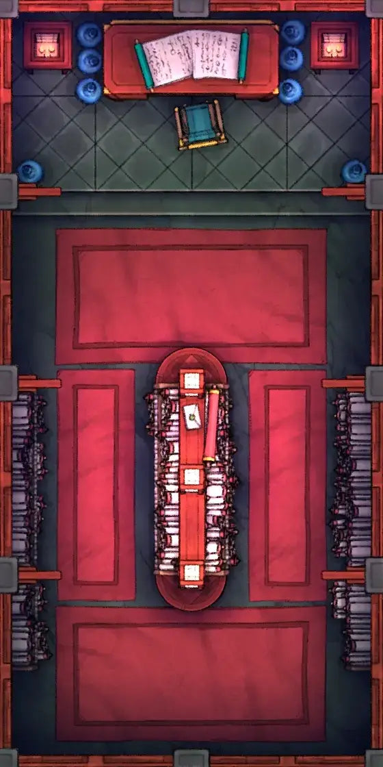 Fox Spirit’s Island Palace - Modular Dungeon Tileset Battlemap - red leather sofa wooden legs - Digital, Foundry VTT,