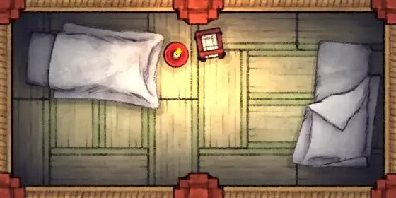 Fox Spirit’s Island Palace - Modular Dungeon Tileset Battlemap - red wooden bedside table candle - Digital, Foundry